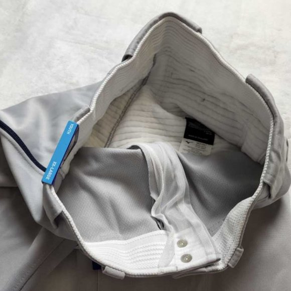New youth XXL Mizuno baseball premier pro piped white pant elastic bottom gray - Picture 5 of 8